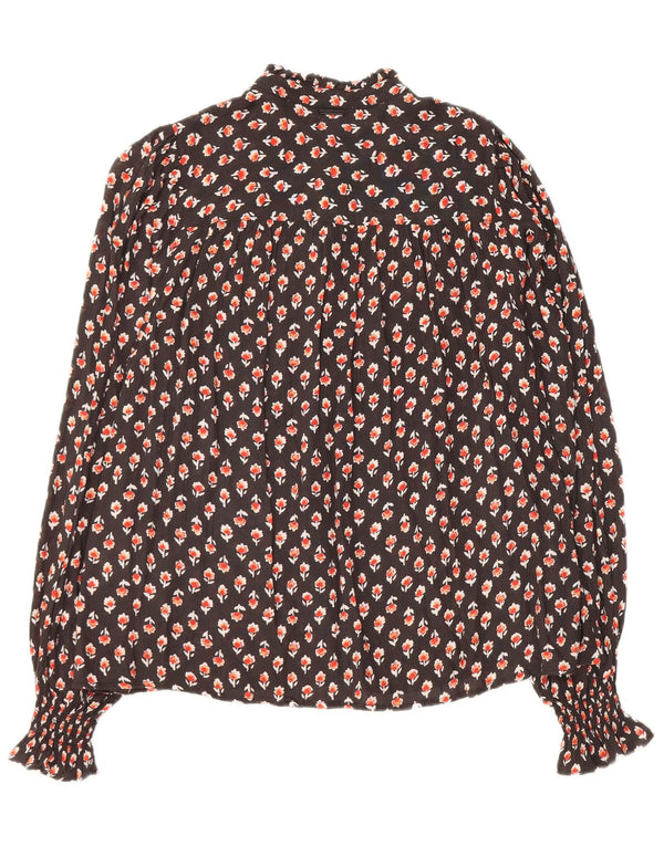 Billabong Womens Oversized Shirt Blouse UK 10 Small Brown Floral