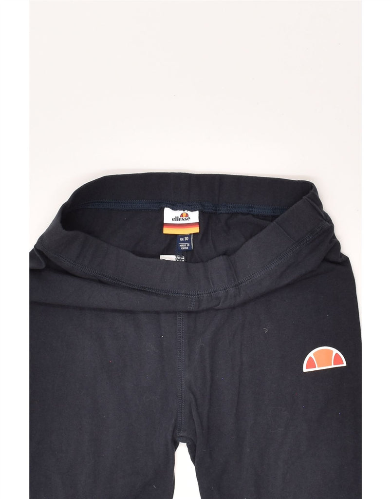 ELLESSE Womens Graphic Sport Shorts UK 10 Small Navy Blue | Vintage Ellesse | Thrift | Second-Hand Ellesse | Used Clothing | Messina Hembry 