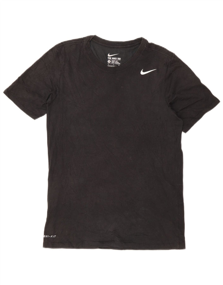 NIKE Mens Athletic Cut T-Shirt Top Small Black Cotton