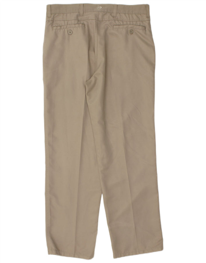 DUNLOP Mens Pegged Chino Trousers W34 L31 Beige Polyester