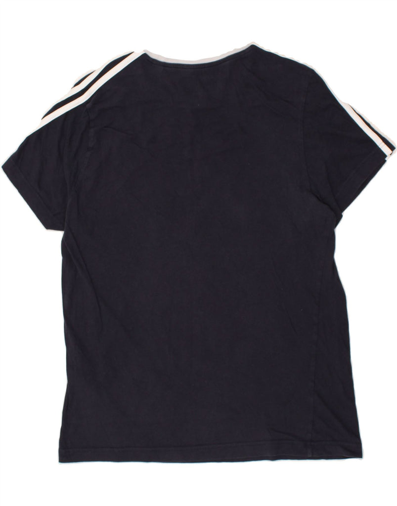 ADIDAS Womens T-Shirt Top UK 12/14 Medium Navy Blue Cotton | Vintage Adidas | Thrift | Second-Hand Adidas | Used Clothing | Messina Hembry 