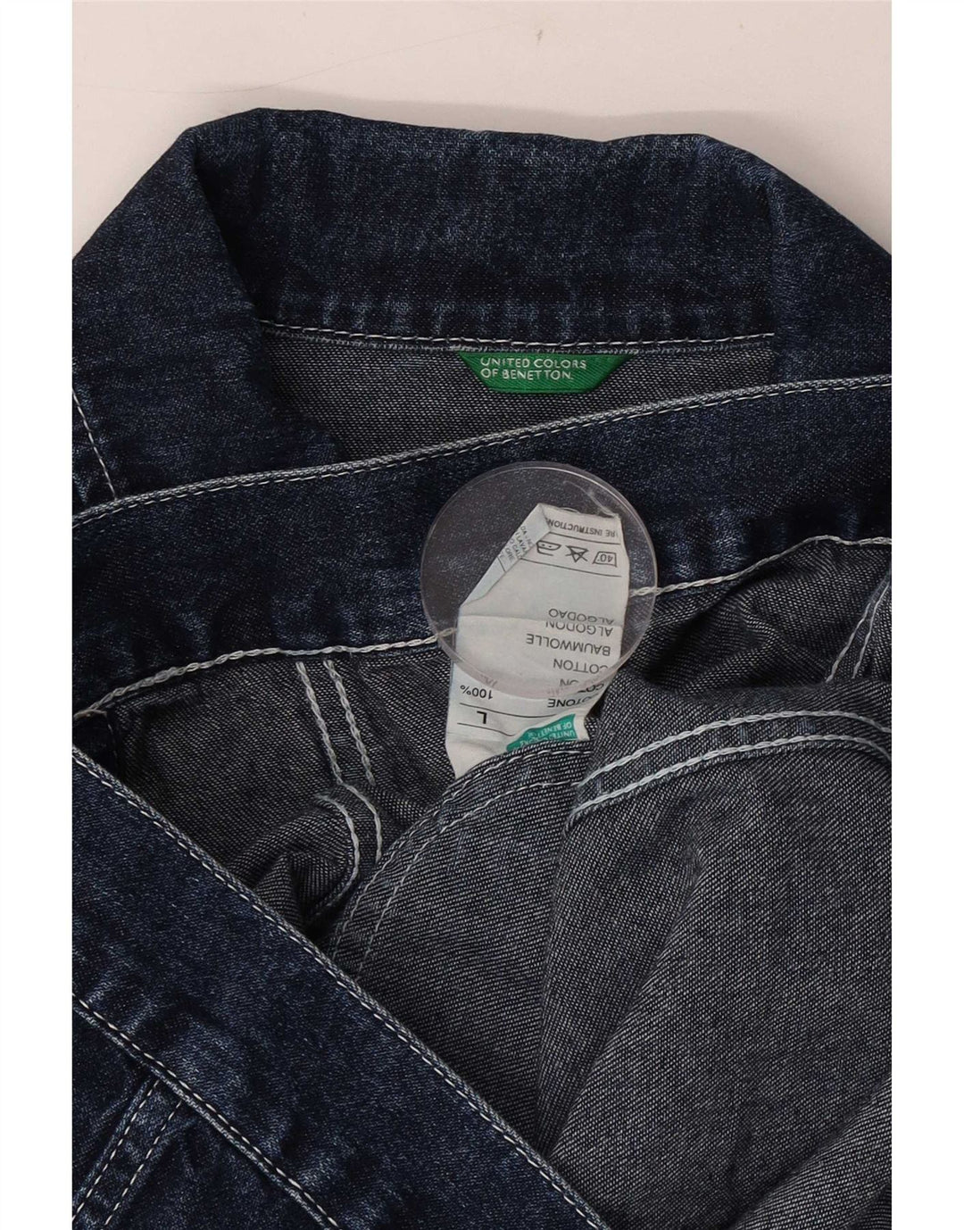Benetton Womens Denim Jacket UK 40 Large Blue Cotton