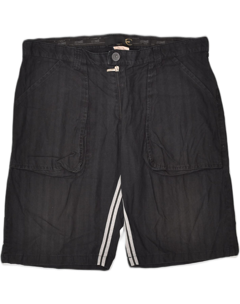 JUST CAVALLI Mens Casual Shorts IT 54 2XL W40 Black Cotton | Vintage Just Cavalli | Thrift | Second-Hand Just Cavalli | Used Clothing | Messina Hembry 