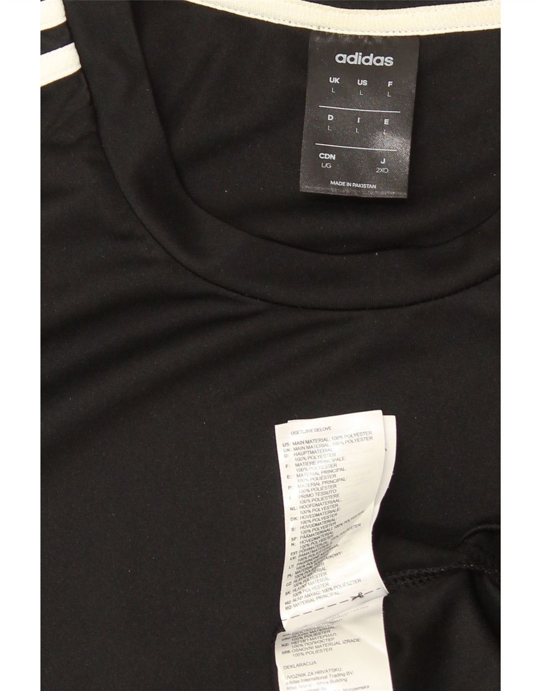 Adidas Mens Climalite T-Shirt Top Large Black Polyester