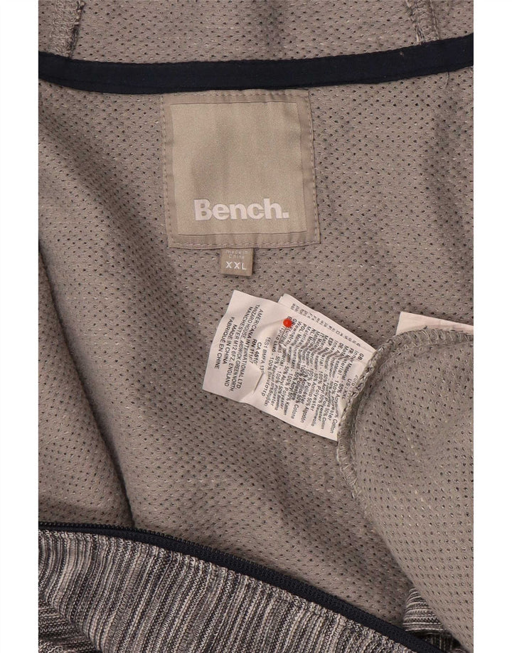 Bench Mens Zip Hoodie Sweater 2XL Grey Flecked Acrylic