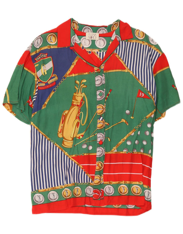 ELENA MIRO Womens Abstract Pattern Shirt Blouse UK 14 Medium Multicoloured