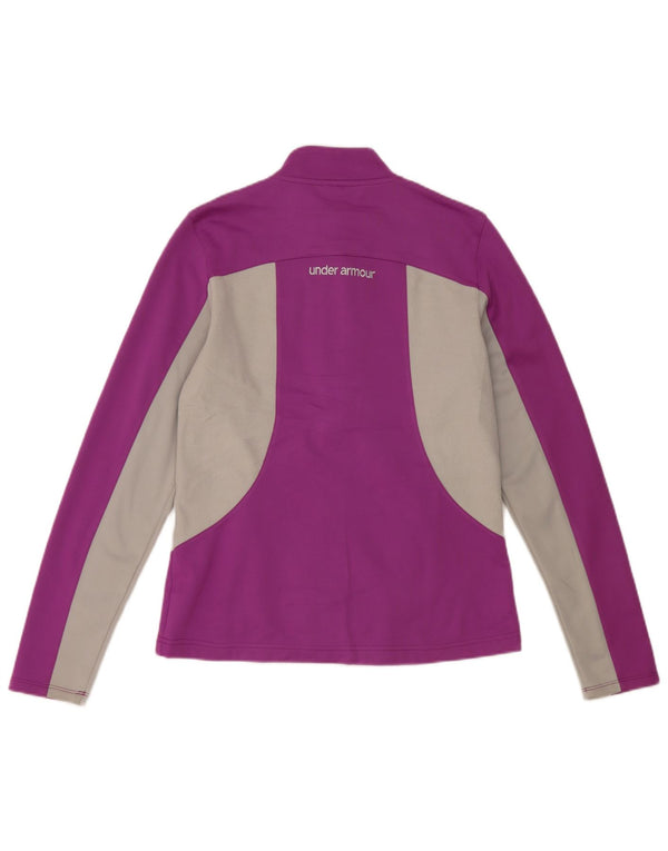 Under Armour Womens Tracksuit Top Jacket UK 10 Small Purple Colourblock
