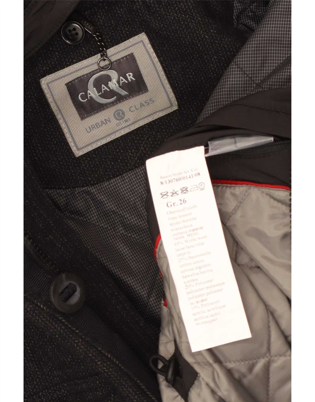 Calamar Mens Utility Jacket UK 42 XL Grey Wool