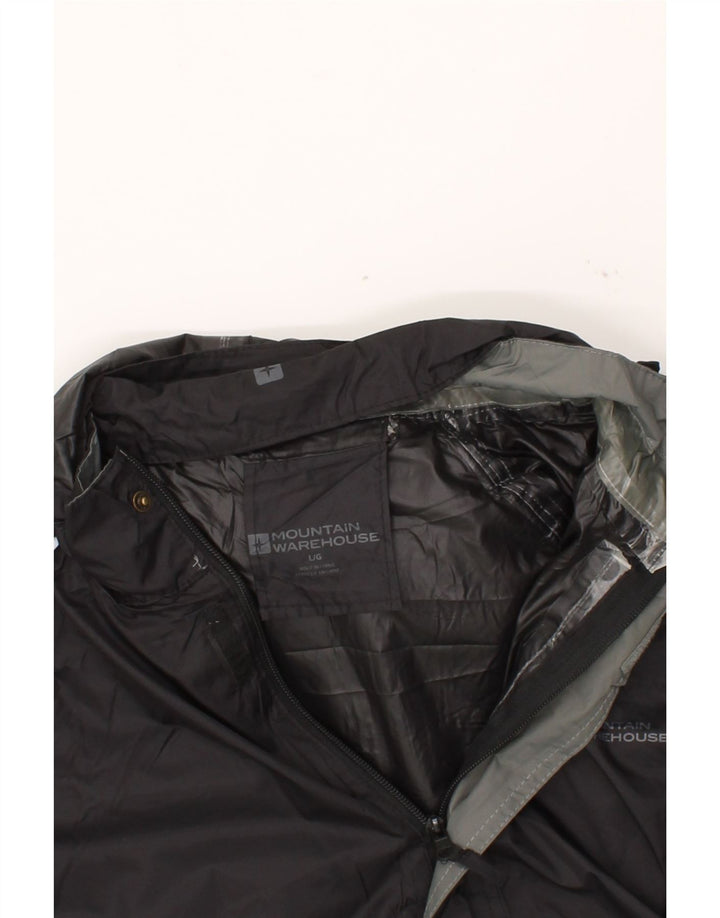 MOUNTAIN WAREHOUSE Mens Hooded Rain Jacket UK 40 Large Black Vintage Mountain Warehouse and Second-Hand Mountain Warehouse from Messina Hembry 