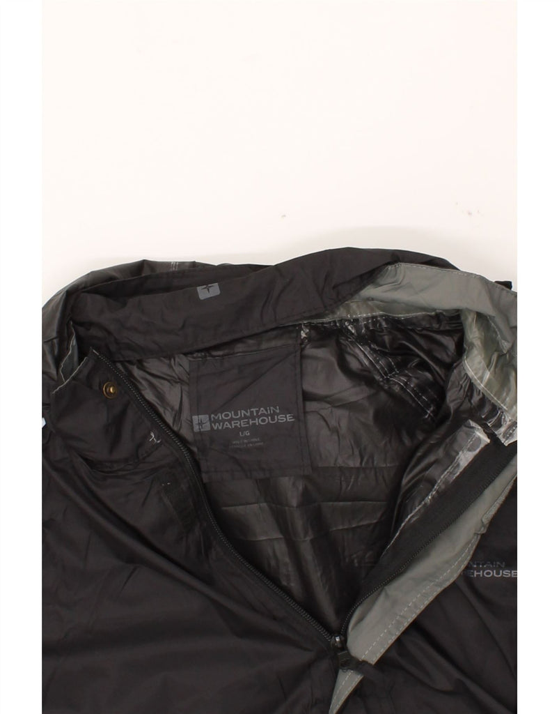 MOUNTAIN WAREHOUSE Mens Hooded Rain Jacket UK 40 Large Black Vintage Mountain Warehouse and Second-Hand Mountain Warehouse from Messina Hembry 