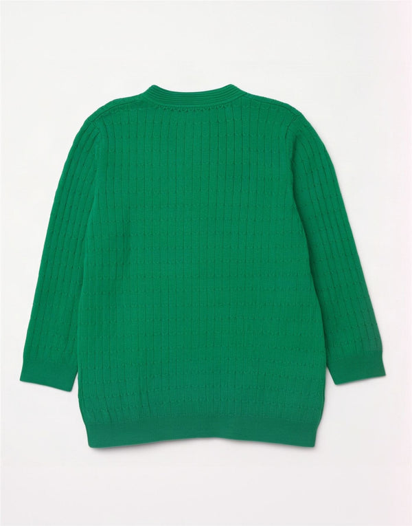 Laura Ashley Womens V-Neck Jumper Sweater UK 12 Medium Green Cotton