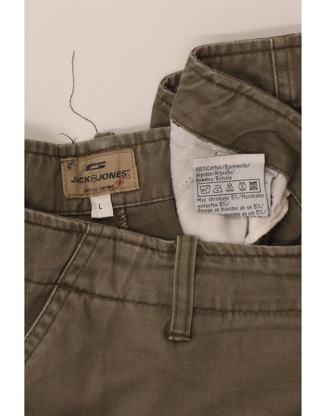 Jack & Jones Mens Cargo Shorts Large W34 Khaki Cotton