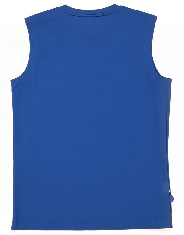Adidas Boys Climalite Vest Top 13-14 Years Blue Colourblock Polyester