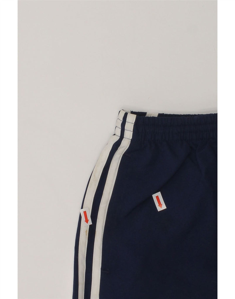 ADIDAS Boys Sport Shorts 7-8 Years Navy Blue Striped Polyester | Vintage Adidas | Thrift | Second-Hand Adidas | Used Clothing | Messina Hembry 