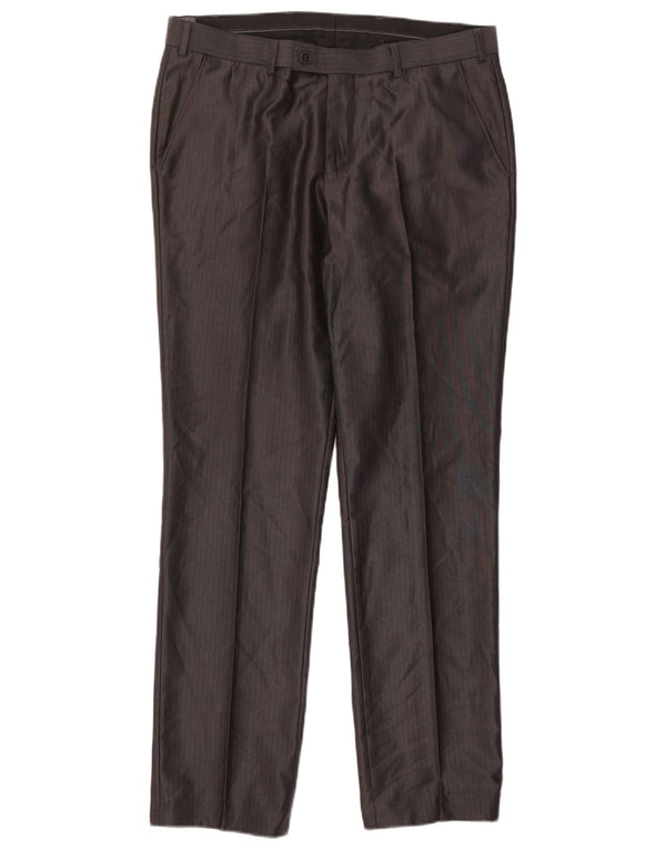 Angelo Litrico Mens Suit Trousers IT 48 Medium W34 L30 Grey Pinstripe