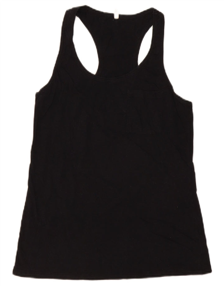 Benetton Womens Vest Top UK 12 Medium Black Cotton