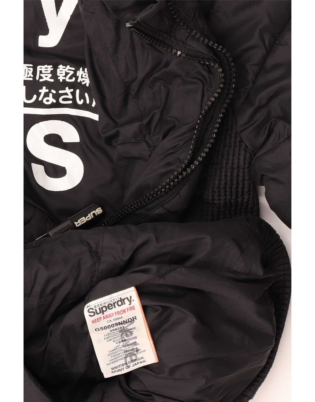 Superdry Womens Hooded Padded Jacket UK 10 Small Black Nylon