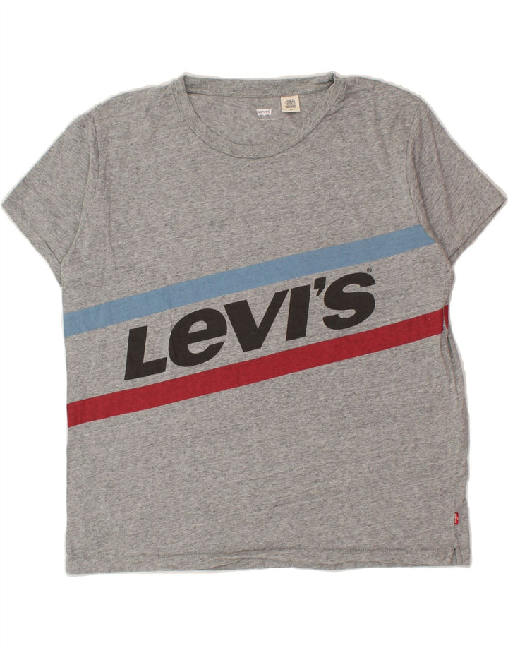LEVI'S Mens Graphic T-Shirt Top Large Grey Cotton Vintage Levi's and Second-Hand Levi's from Messina Hembry 
