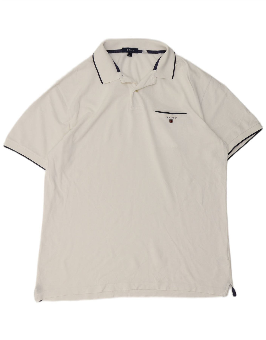 Gant Mens Polo Shirt XL White Cotton