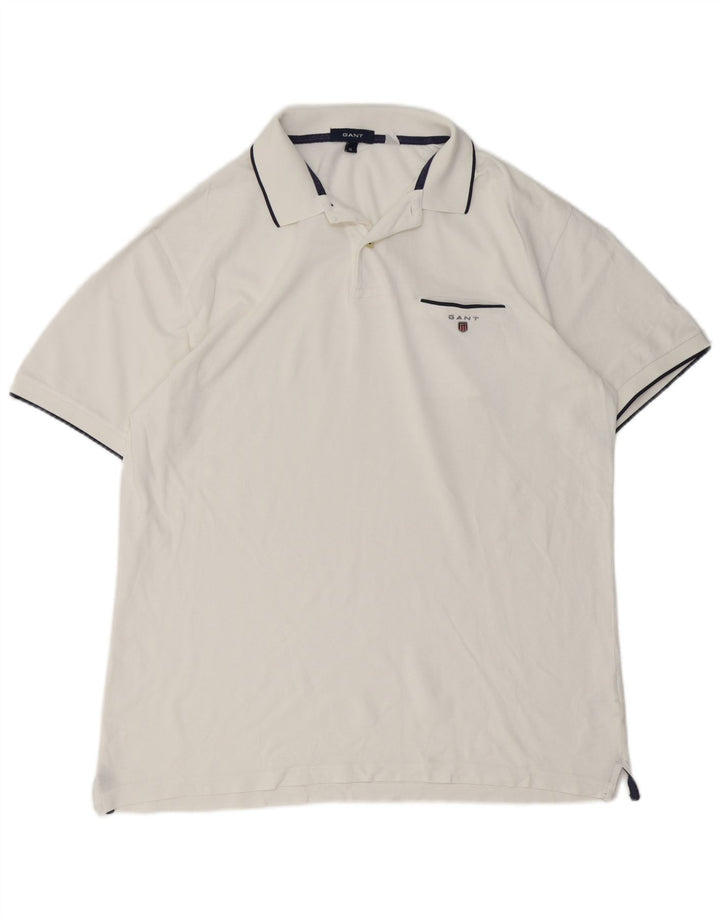 Gant Mens Polo Shirt XL White Cotton