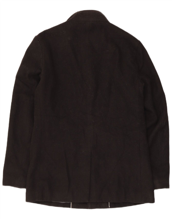 Marks & Spencer Mens Overcoat UK 36 Small Black Polyester