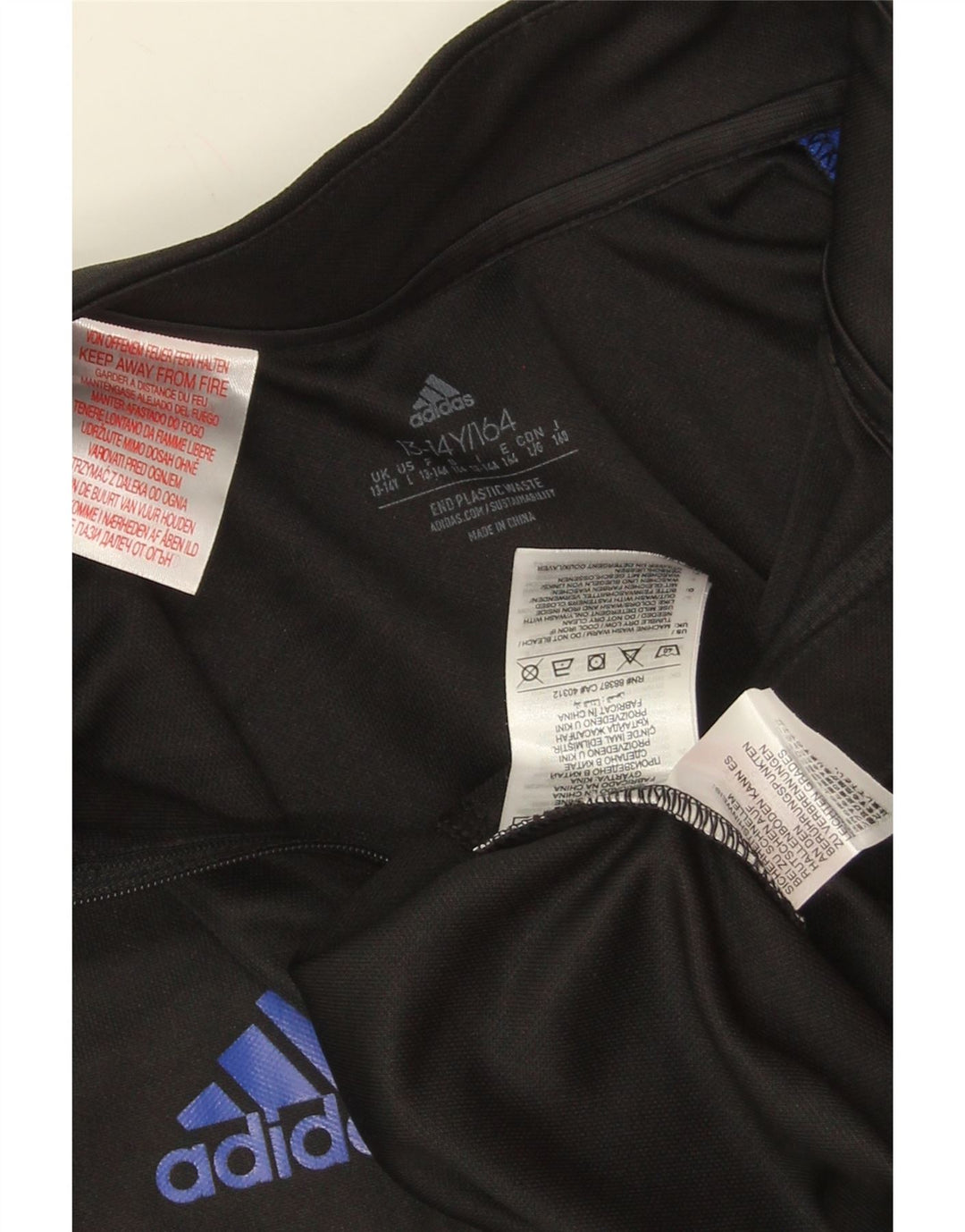 ADIDAS Boys Aeroready Pullover Tracksuit Top 13-14 Years Black Colourblock Vintage Adidas and Second-Hand Adidas from Messina Hembry 