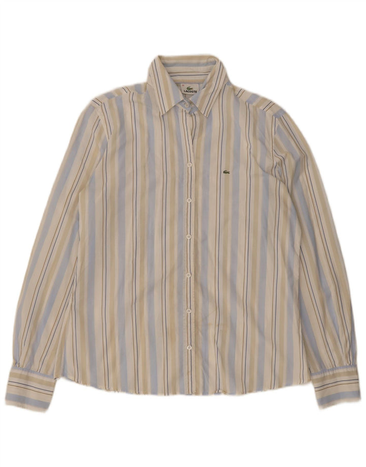 Lacoste Womens Shirt Size 44 Large Multicoloured Striped Cotton