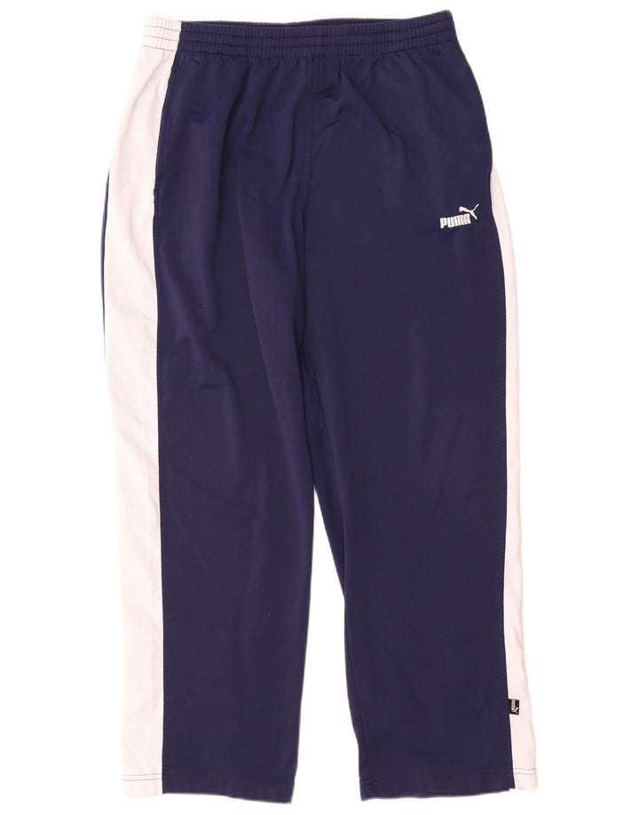 PUMA Mens Tracksuit Trousers Large  Navy Blue Colourblock