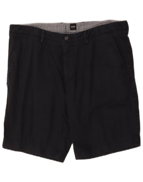 Hugo Boss Mens Chino Shorts IT 52 XL W36 Navy Blue Cotton