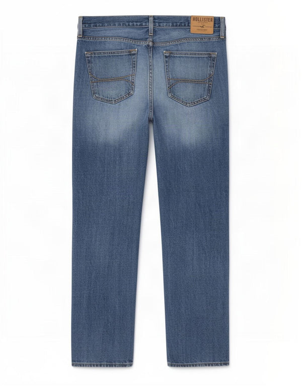 Hollister Mens Straight Jeans W36 L32 Blue Cotton
