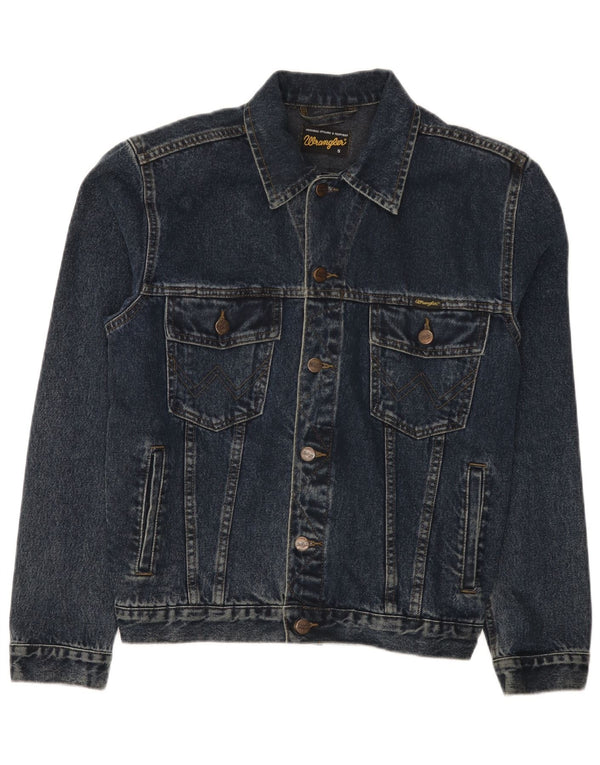 Wrangler Mens Denim Jacket UK 36 Small Navy Blue Cotton