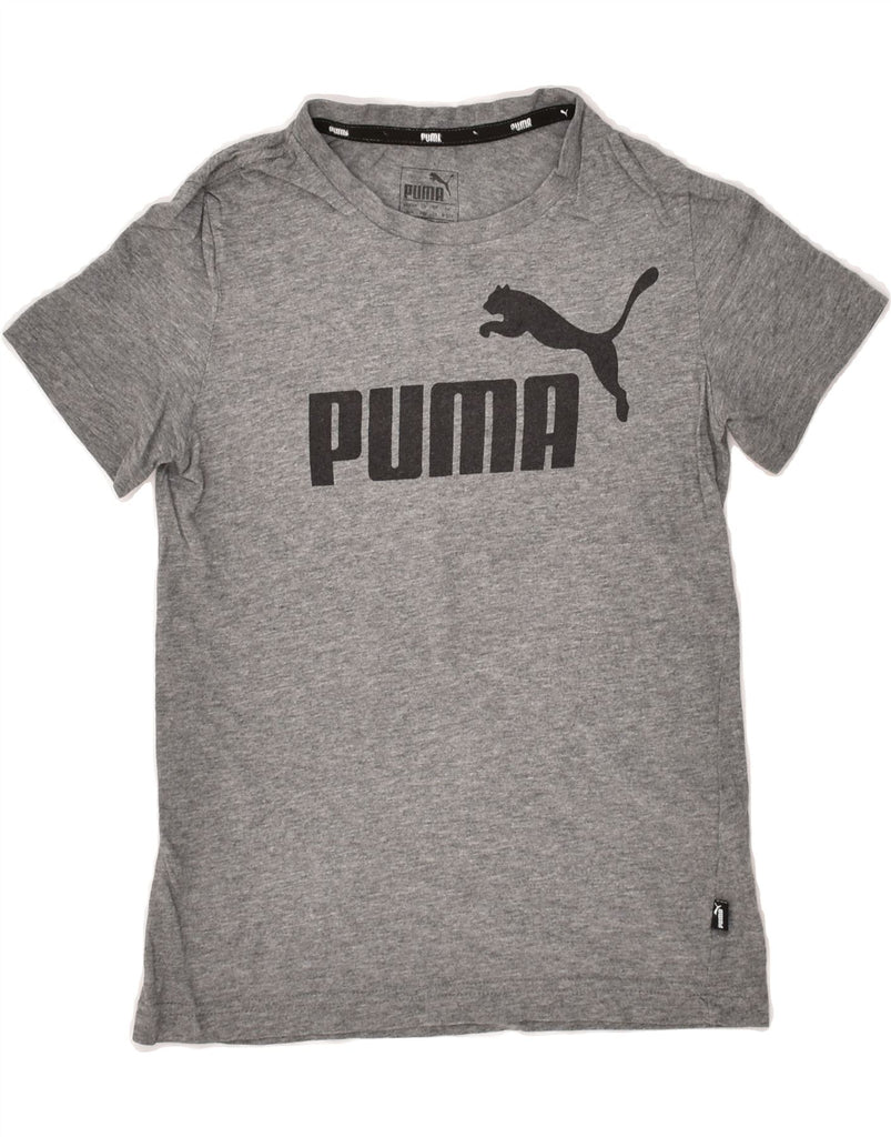 PUMA Boys Graphic T-Shirt Top 9-10 Years Medium Grey Cotton | Vintage Puma | Thrift | Second-Hand Puma | Used Clothing | Messina Hembry 