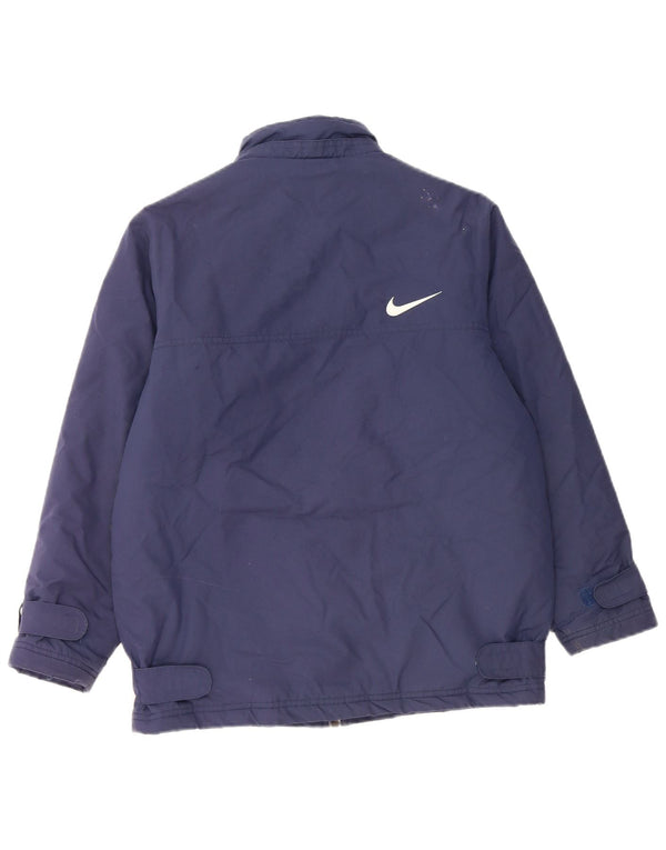 Nike Boys Windbreaker Jacket 10-11 Years Medium Navy Blue Polyester