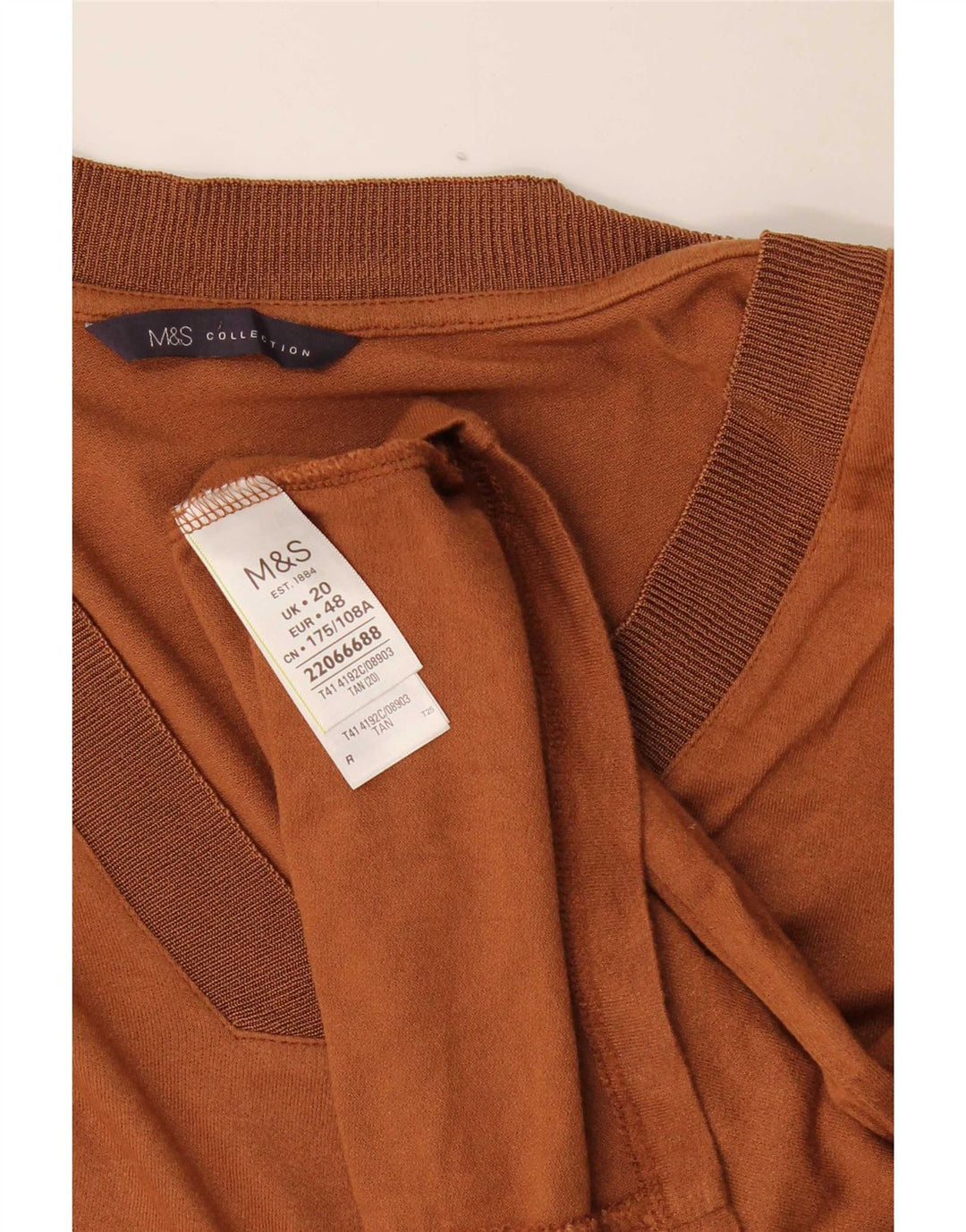 Marks & Spencer Womens Blouse Top UK 20 2XL Brown Viscose