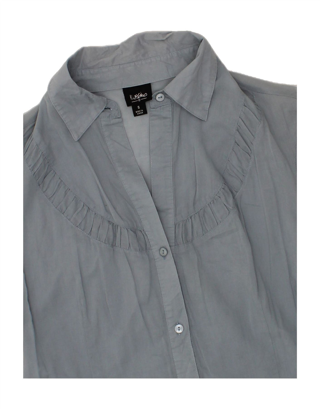 MOSSIMO Womens See Through Shirt UK 10 Small Blue Cotton Vintage Mossimo and Second-Hand Mossimo from Messina Hembry 