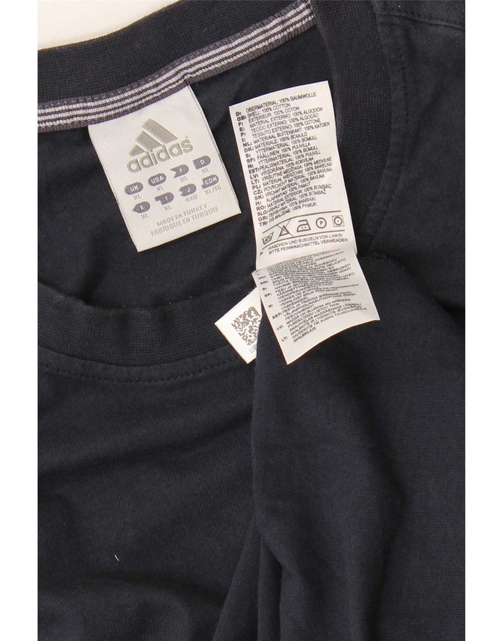 Adidas Mens Top Long Sleeve XL Navy Blue Cotton