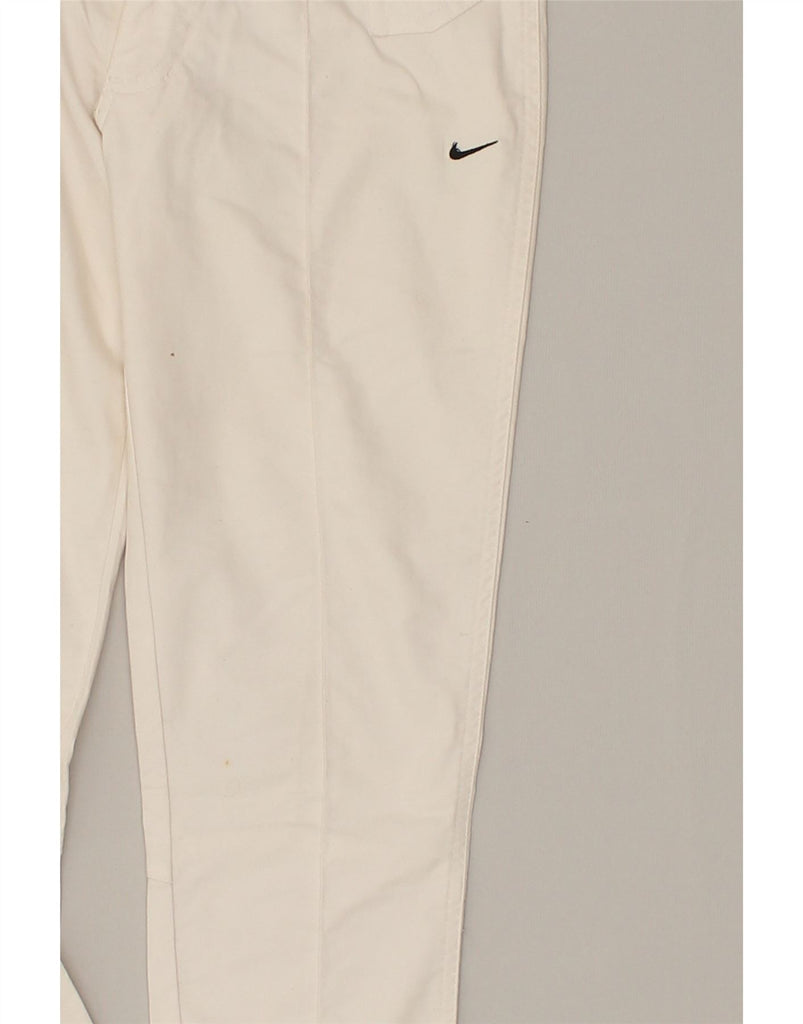 NIKE Womens Skinny Casual Trousers UK 8 Small W29 L32  White Cotton | Vintage Nike | Thrift | Second-Hand Nike | Used Clothing | Messina Hembry 