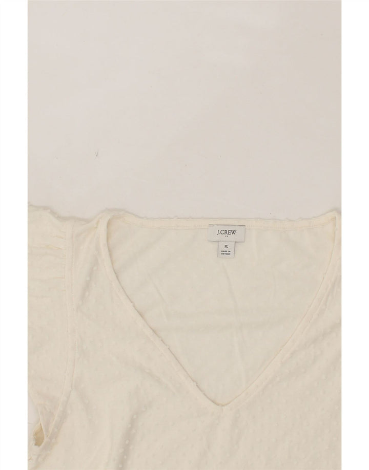 J. CREW Womens Blouse Top UK 10 Small White Polyester Vintage J. Crew and Second-Hand J. Crew from Messina Hembry 