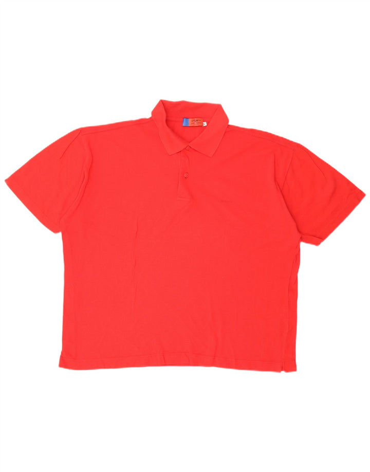 UNGARO Mens Polo Shirt Large Red Cotton