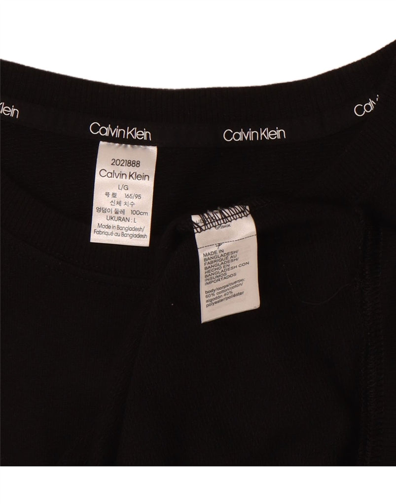 CALVIN KLEIN Womens Graphic Sweatshirt Jumper UK 16 Large Black Cotton Vintage Calvin Klein and Second-Hand Calvin Klein from Messina Hembry 