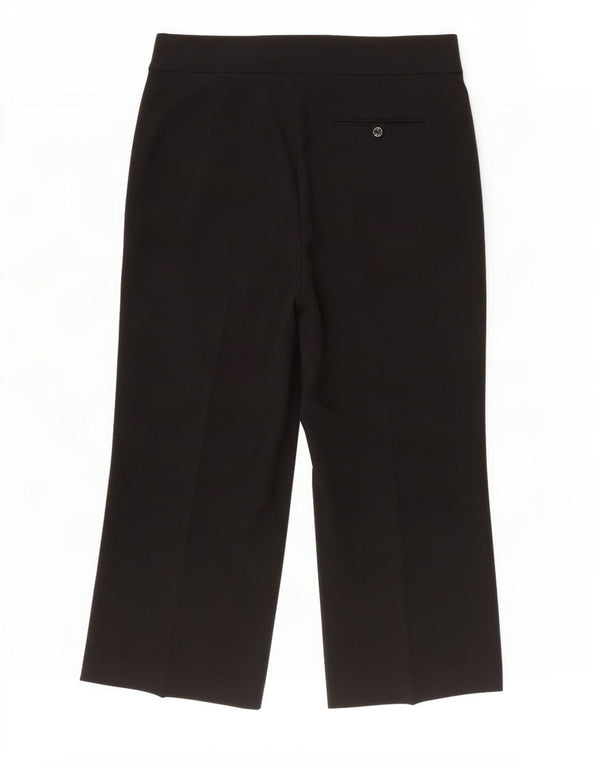 Marks & Spencer Womens Wide Leg Chino Trousers UK 16 Large W34 L29 Black