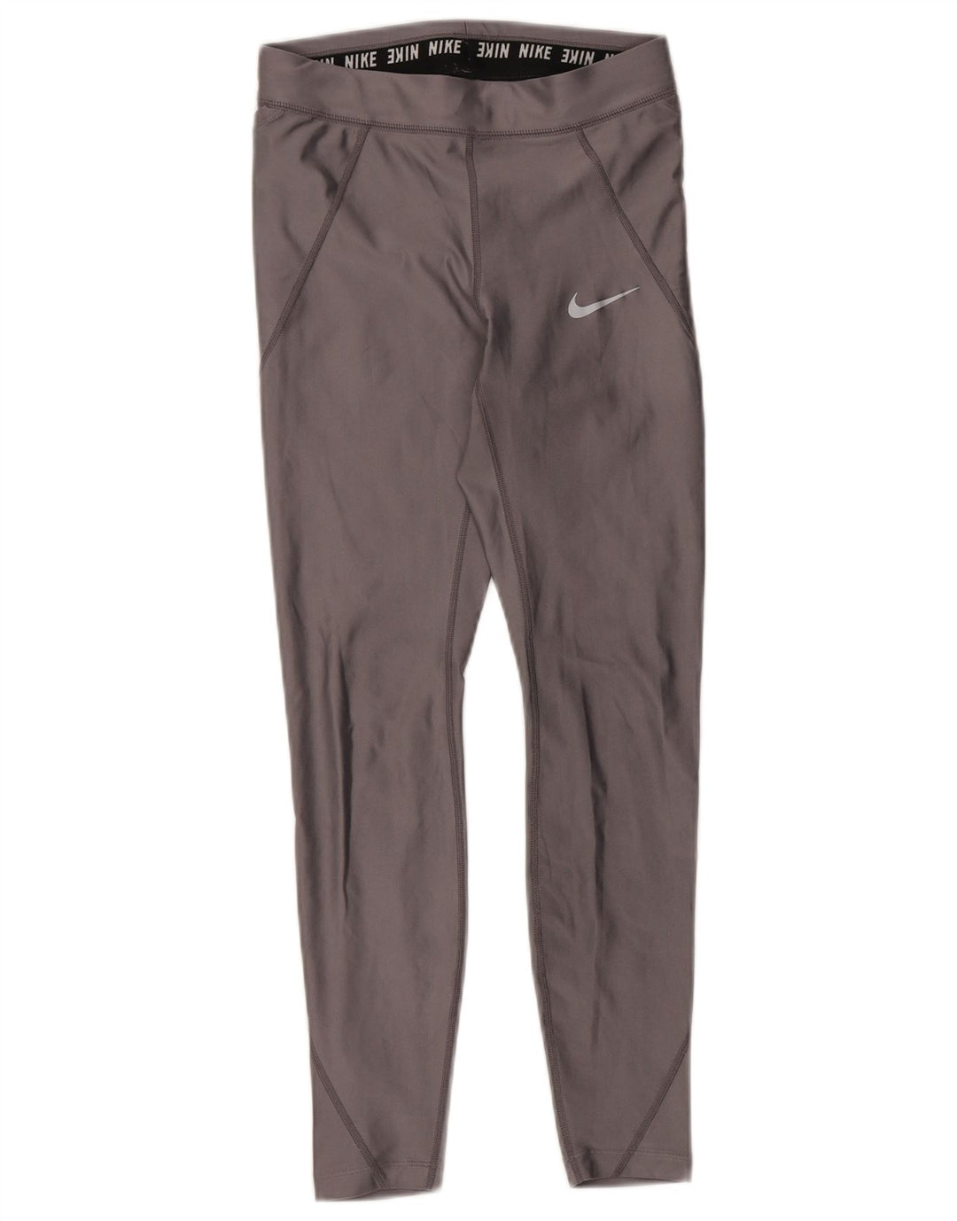 NIKE Womens Dri Fit Leggings UK 6 XS Grey Polyester
