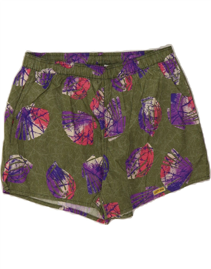 CUTTY SARK Mens Abstract Pattern Swimming Shorts IT 46 Small Khaki Cotton Vintage Cutty Sark and Second-Hand Cutty Sark from Messina Hembry 