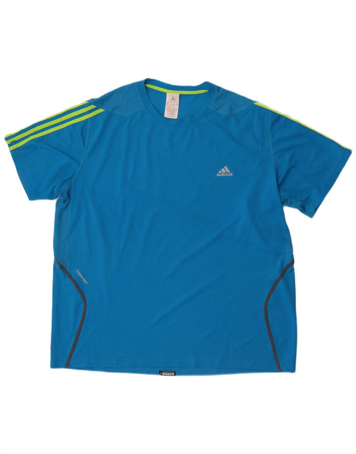 Adidas Mens T-Shirt Top 2XL Blue Polyester