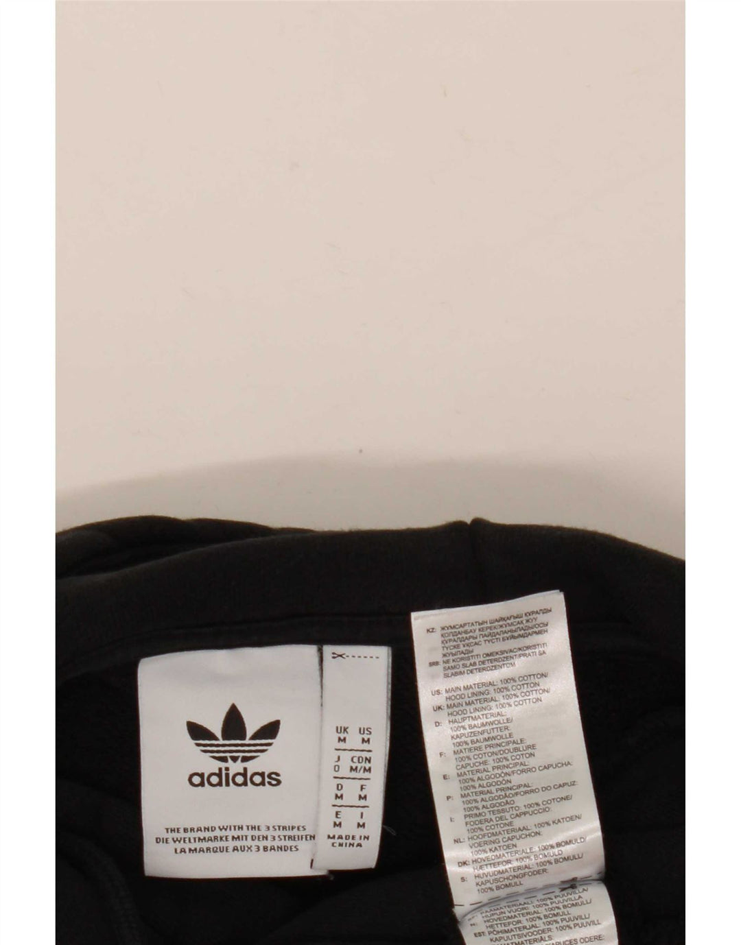 Adidas Mens Graphic Hoodie Jumper Medium Black Cotton