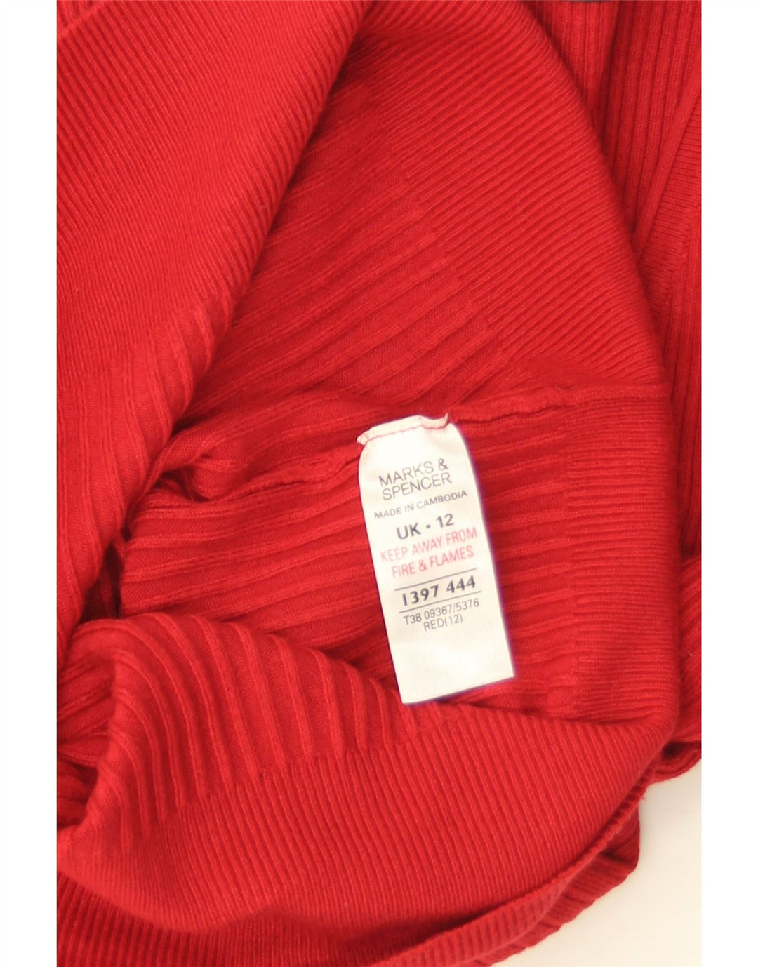 Marks & Spencer Womens Boat Neck Jumper Sweater UK 12 Medium  Red Viscose