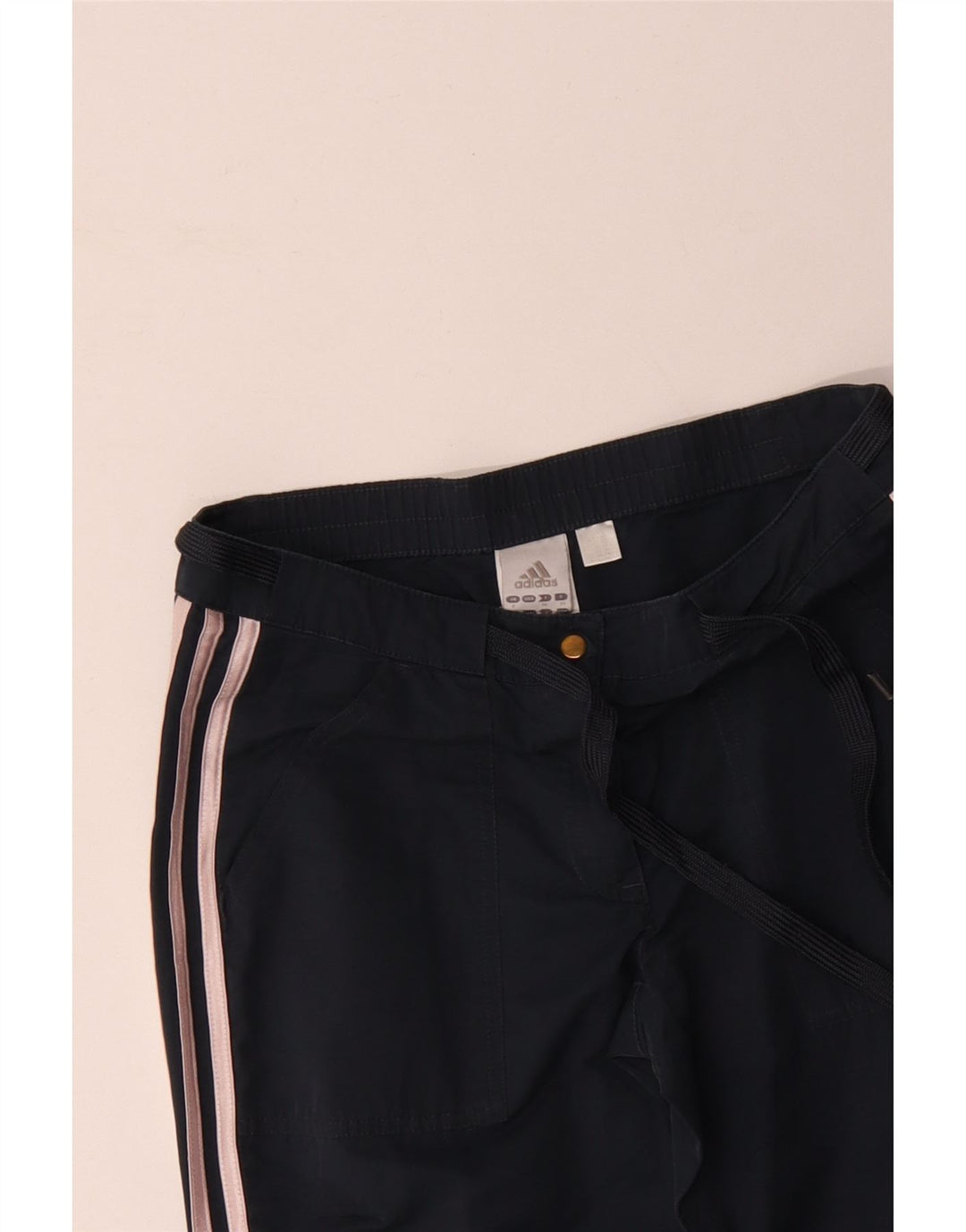 Adidas Womens Straight Casual Trousers UK 8 Small W30 L30 Navy Blue Cotton