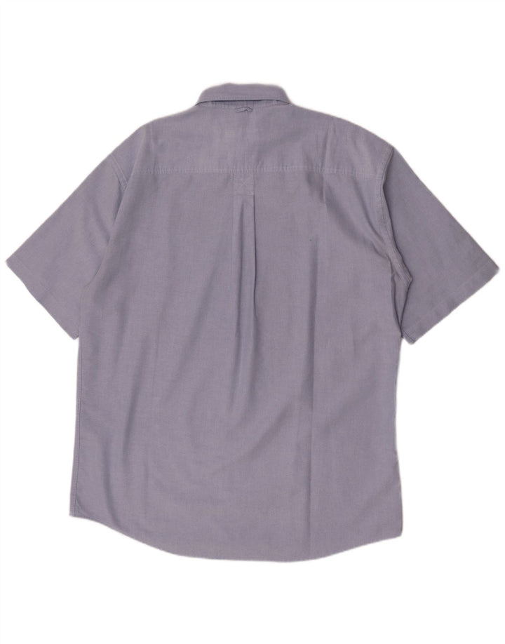 Timberland Mens Short Sleeve Shirt Medium Blue Cotton