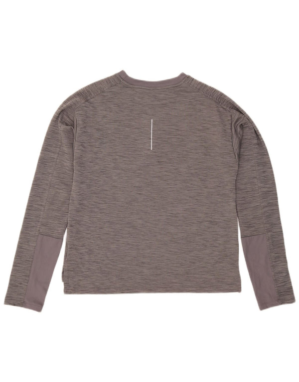 Nike Mens Dri Fit Top Long Sleeve Medium Grey Flecked