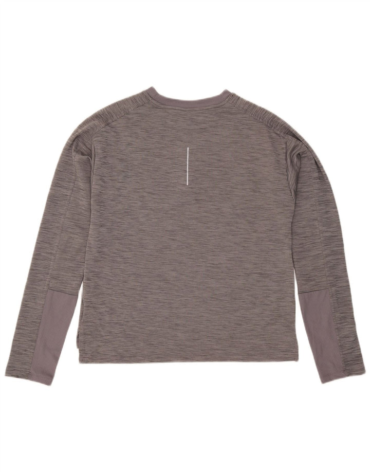 Nike Mens Dri Fit Top Long Sleeve Medium Grey Flecked